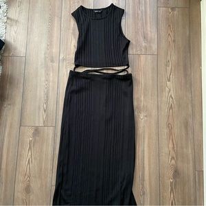 Shein Black Ribbed Set